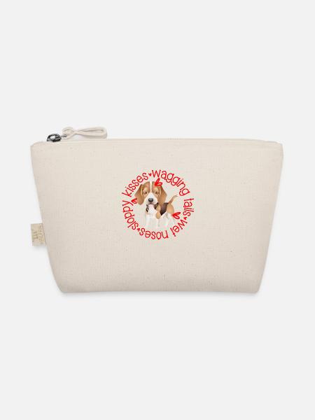 Cute Beagle, sloppy kisses - Organic Pouch - nature - Front