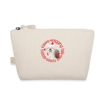 Cute Bearded Collie sloppy kisses - Organic Pouch - nature - Front