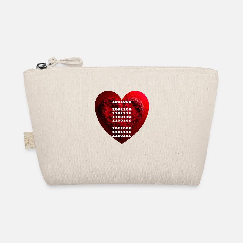 Encrypted declaration of love in binary code Organic Pouch