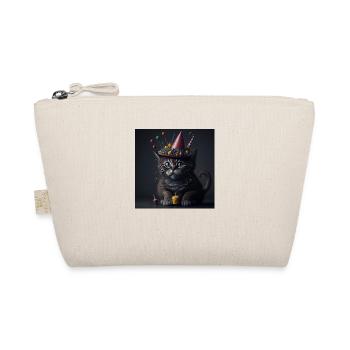 Chat avec chapeau d’anniversaire - Trousse biologique - nature - Devant