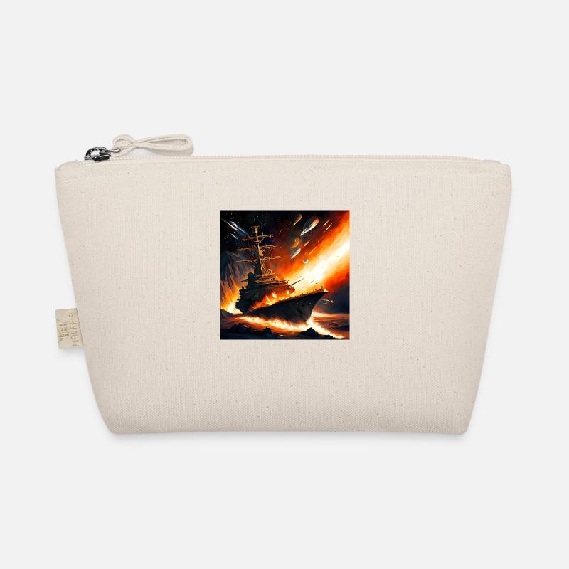 Battle ship in space volcano Organic Pouch