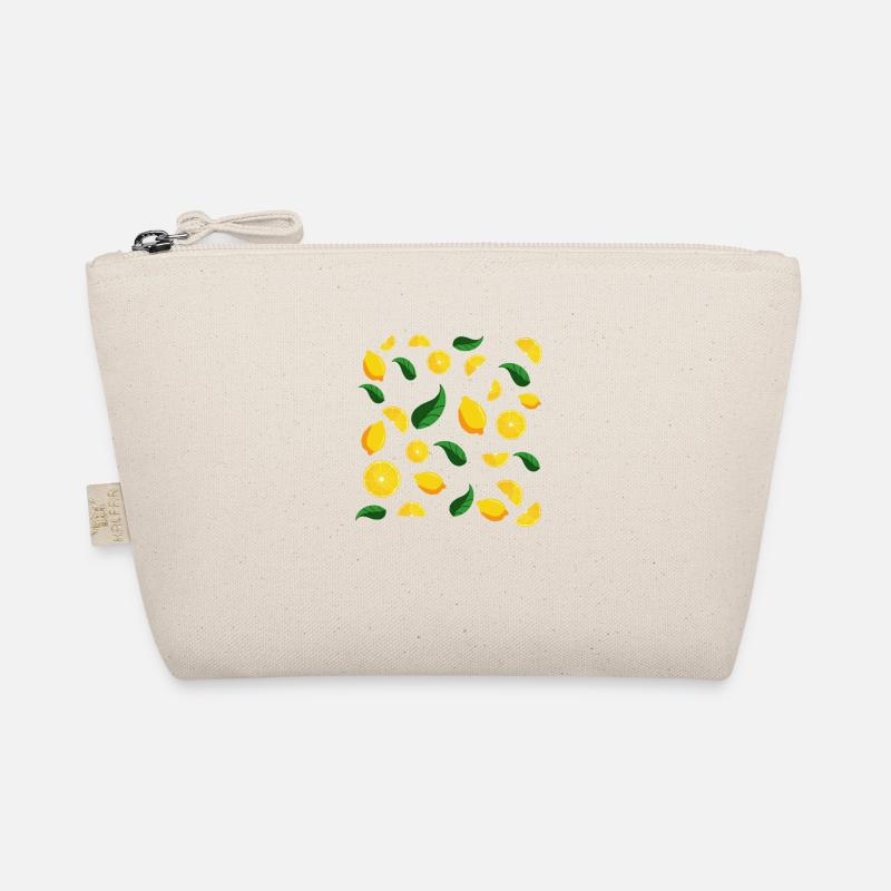 Lemons and Leaves Pattern Organic Pouch