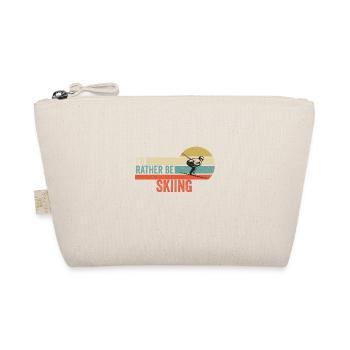 Skiing - I'd Rather be Playing Skiing Gift Idea - Organic Pouch - nature - Front