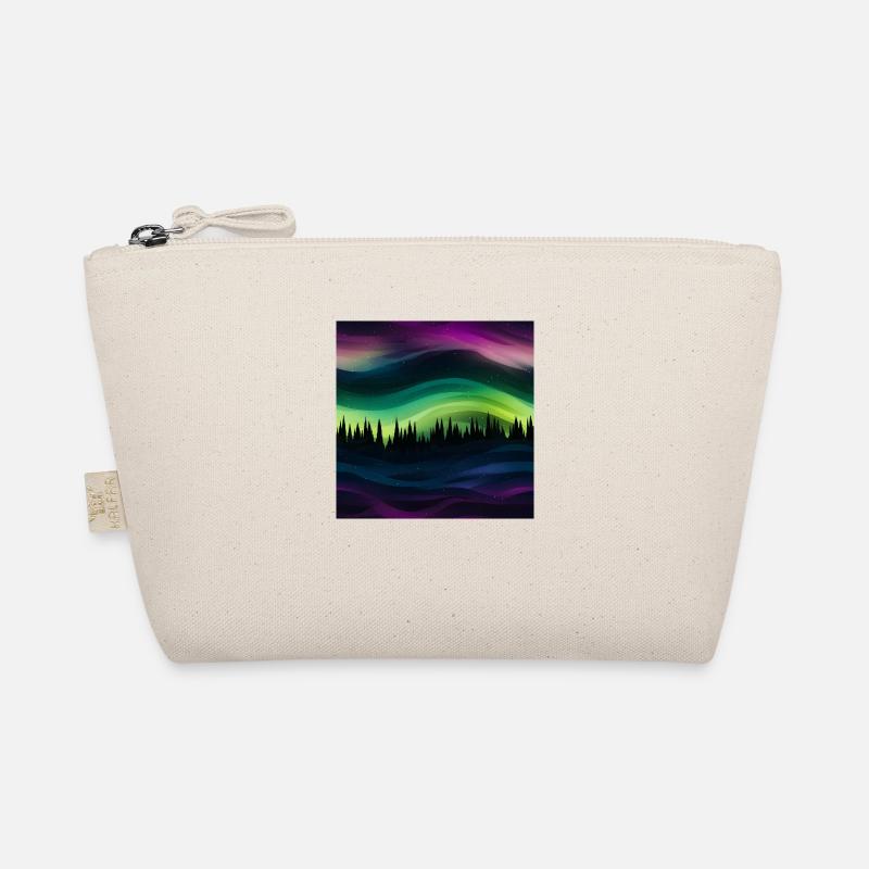 Luminous Skies: Polarlichter-Kollektion - Bio-Täschchen - Natur