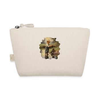 Boy fishing with dog gift - Organic Pouch - nature - Front