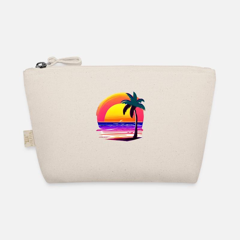 Vacances d’été Palm Island Sun Palm Tree Beach Trousse biologique