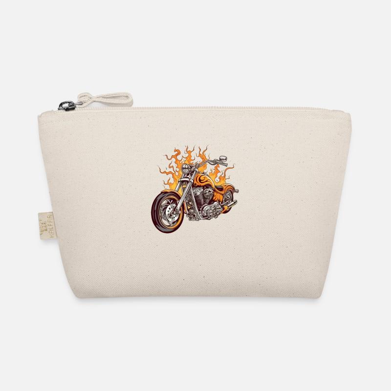 Orange chopper motorcycle Organic Pouch