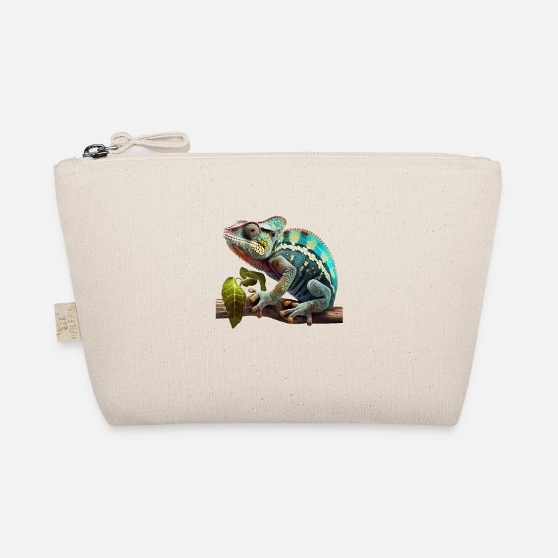 Chamäleon auf Ast Bio-Täschchen