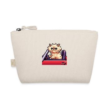 Chat persan Negan conduisant une voiture en pixel look - Trousse biologique - nature - Devant