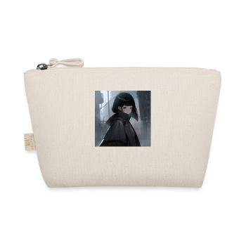 Neon Nocturne: Blade Runner Inspired Anime Girl - Organic Pouch - nature - Front