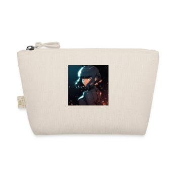 Cybernetic Enigma: Mysterious Anime-Style Woman - Organic Pouch - nature - Front
