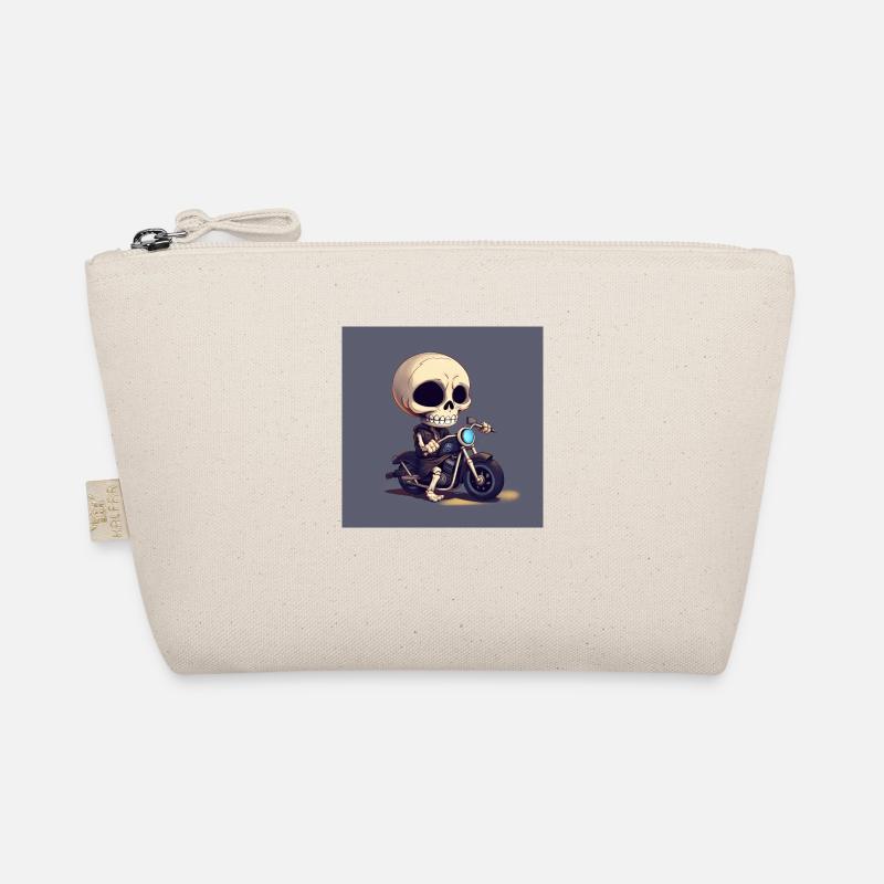 Bone to be Wild: Adorable Skull conduisant une moto Trousse biologique
