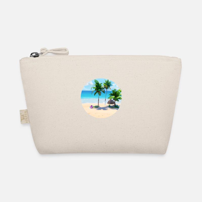 Vacances d’été Palm Island Sun Palm Tree Beach Trousse biologique