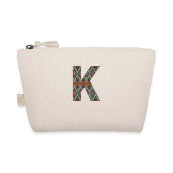 Letter K- boho design, Colorful monogram - Organic Pouch - nature - Front