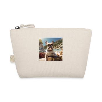 French bulldog wearing sunglasses on the beach - Organic Pouch - nature - Front