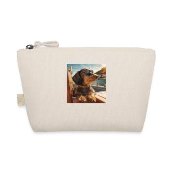 Teckel à poil dur avec lunettes de soleil en vacances - Trousse biologique - nature - Devant