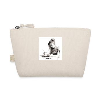 Serenity Brew: Captivating Watercolor of a Woman - Organic Pouch - nature - Front