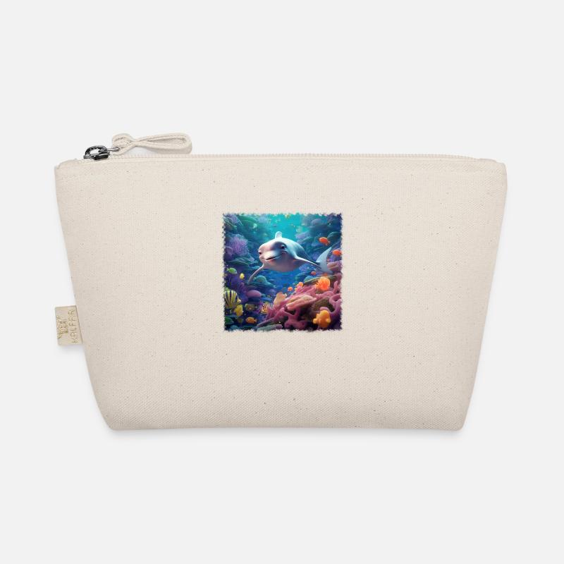 Happy Dolphin - Organic Pouch - nature