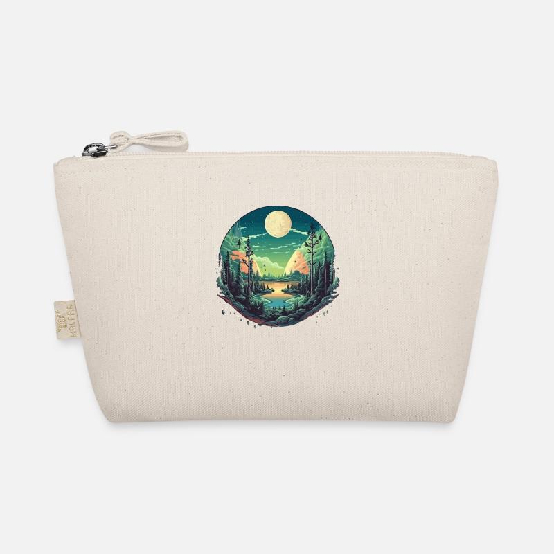 Surreal forest scenery at night Organic Pouch
