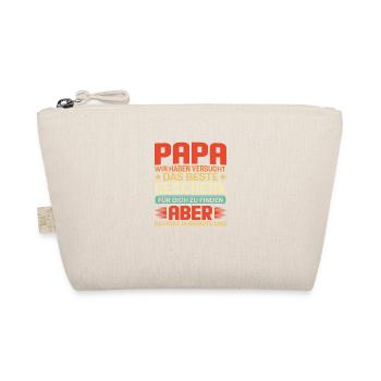 Papa wir haben versucht das beste Geschenk... - Bio-Täschchen - Natur - Vorne