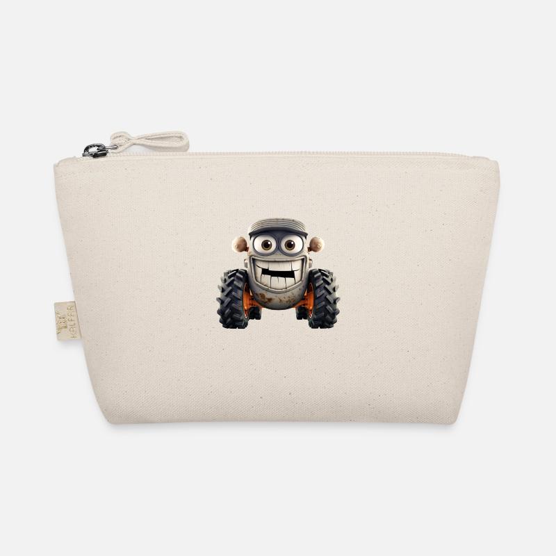 Traktor mit lustigem Gesicht Bio-Täschchen