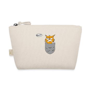 Annoying cat in breast pocket - Organic Pouch - nature - Front