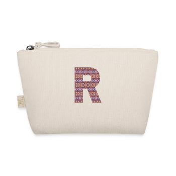 Monogram Letter R- geometric pattern - Organic Pouch - nature - Front