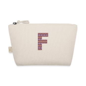 Lettre monogramme F - motif géométrique - Trousse biologique - nature - Devant