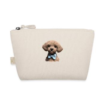 Pudel Hundewelpe mit Fliege Hundehalter Pudelwelpe - Bio-Täschchen - Natur - Vorne