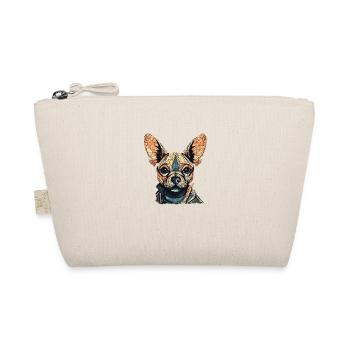 Chihuahua | Mosaik | Geometrisch | Kunst | Hund | - Bio-Täschchen - Natur - Vorne