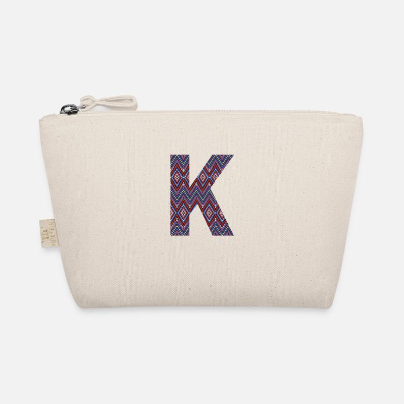 Monogram Letter K- geometric pattern Organic Pouch