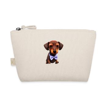 Dachshund Hunde mit Fliege Dackelwelpe Hund - Bio-Täschchen - Natur - Vorne