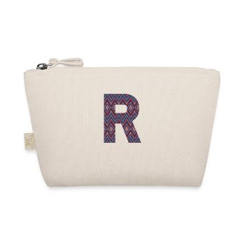 Monogram Letter R- geometric pattern - Organic Pouch - nature - Front