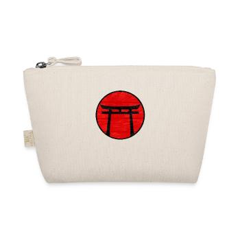 Black Torii Gate on Red Circle: Japanese Art - Organic Pouch - nature - Front