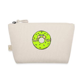 Smiling Cute Cartoon Doughnut: Delightful Treat! - Organic Pouch - nature - Front