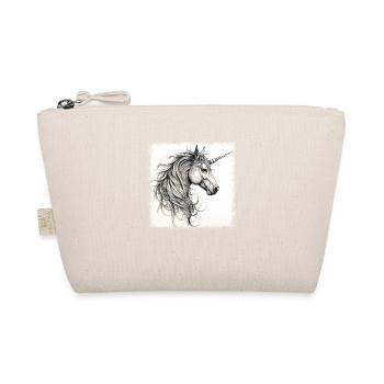 cartoon unicorn funny sayings happy present idea - Bio-Täschchen - Natur - Vorne