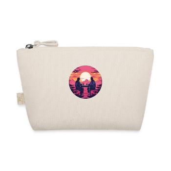 Synthwave japan traditional men drink together - Bio-Täschchen - Natur - Vorne
