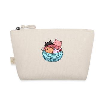 Kawaii cats play with yarn ball - Organic Pouch - nature - Front