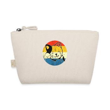 Cat Vintage Sonnenuntergang für Katzenliebhaber - Bio-Täschchen - Natur - Vorne