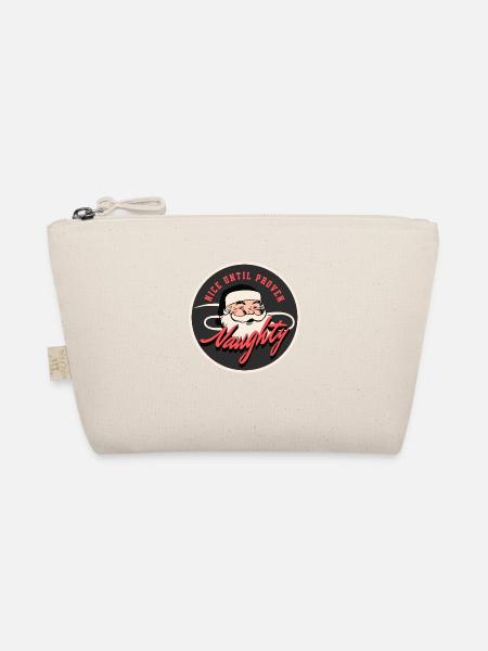 Vintage Santa Nice Until Proven Naughty - Organic Pouch - nature