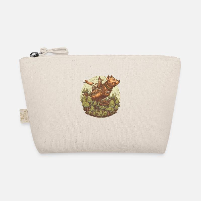 Steampunk Luftschiff Hund - Bio-Täschchen - Natur