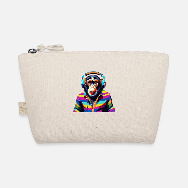 DJ chimpanzees colorful Organic Pouch