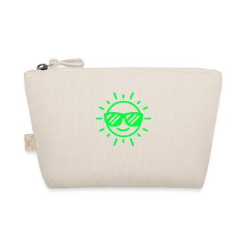 Sunglasses Happy Face Sun Neon Green - Organic Pouch - nature - Front
