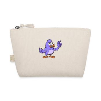 Oiseau de dessin animé violet avec bouche scotchée - Trousse biologique - nature - Devant