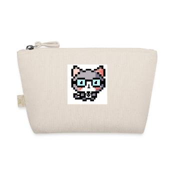 Katze Professor Lehrer, Laborant, Brille, pixelart - Bio-Täschchen - Natur - Vorne