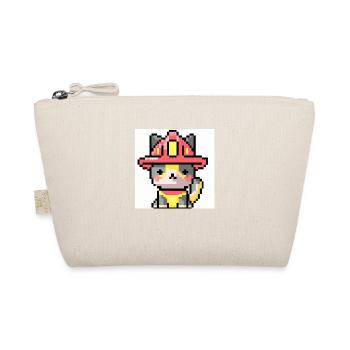 Cat Firefighter, Uniform, Pixel Art - Organic Pouch - nature - Front