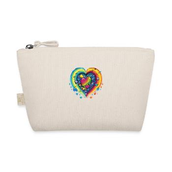 LGBTQAI+ Community Support Regenbogen Herzen - Bio-Täschchen - Natur - Vorne