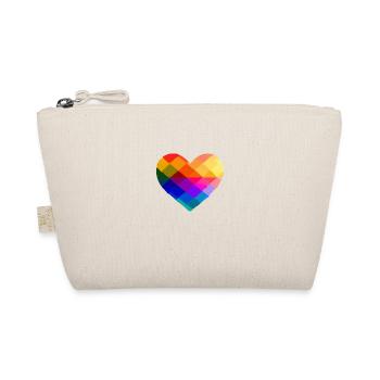 Geometric heart in the colors of the lgbt rainbow - Organic Pouch - nature - Front