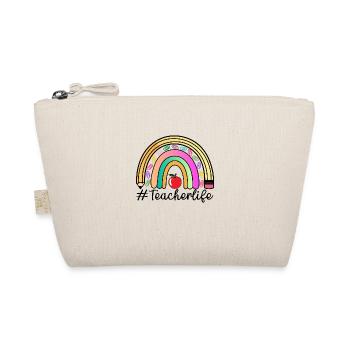 Teacherlife, Teacher Rainbow, Thank You, Love - Organic Pouch - nature - Front