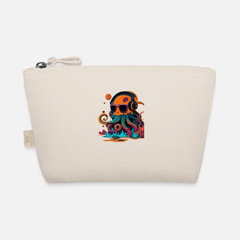 Oktopus mit Sonnenbrille - Bio-Täschchen - Natur